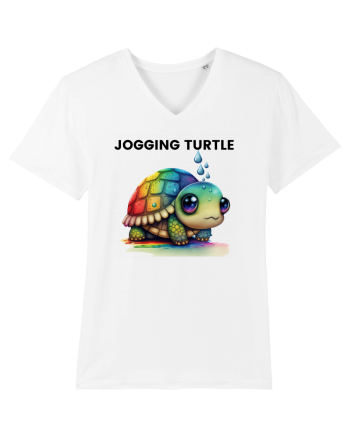 Broasca testoasa pictata in acuarela cu mesajul Jogging Turtle White