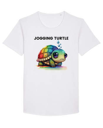 Broasca testoasa pictata in acuarela cu mesajul Jogging Turtle White