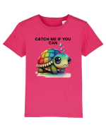 Broasca testoasa pictata in acuarela cu mesajul Catch Me If You Can Tricou mânecă scurtă  Copii Mini Creator
