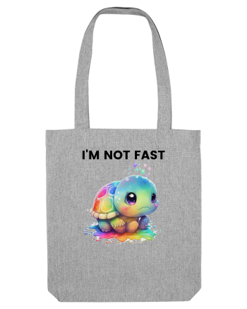 Broasca testoasa pictata in acuarela cu mesajul I'm not fast Heather Grey