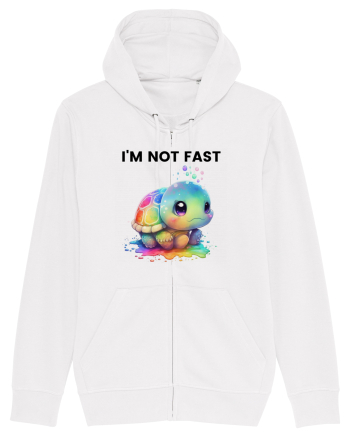 Broasca testoasa pictata in acuarela cu mesajul I'm not fast White