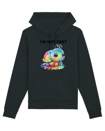 Broasca testoasa pictata in acuarela cu mesajul I'm not fast Black