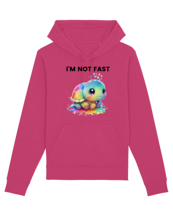 Broasca testoasa pictata in acuarela cu mesajul I'm not fast Raspberry