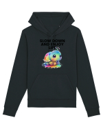 Broasca testoasa pictata in acuarela cu mesajul  Slow Down and Enjoy Life Hanorac Unisex Drummer