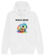 Broasca testoasa pictata in acuarela cu mesajul  Beach Mode Hanorac cu fermoar Unisex Connector