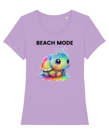 Broasca testoasa pictata in acuarela cu mesajul  Beach Mode Lavender Dawn