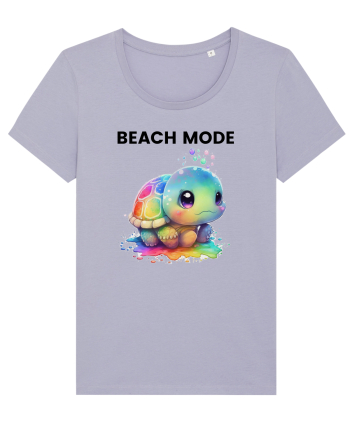 Broasca testoasa pictata in acuarela cu mesajul  Beach Mode Lavender