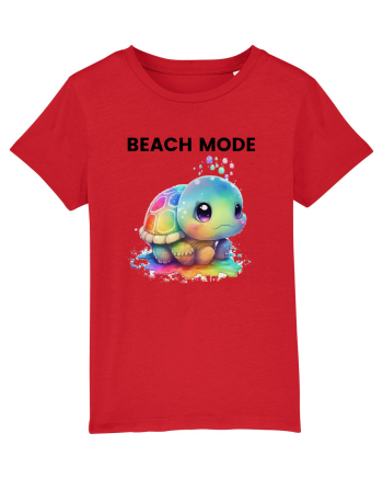 Broasca testoasa pictata in acuarela cu mesajul  Beach Mode Red