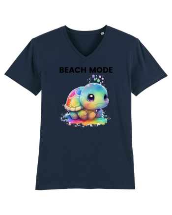 Broasca testoasa pictata in acuarela cu mesajul  Beach Mode French Navy
