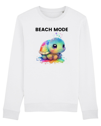 Broasca testoasa pictata in acuarela cu mesajul  Beach Mode White