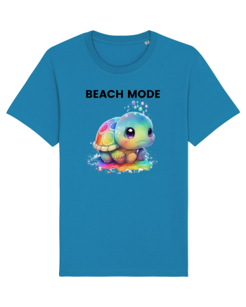 Broasca testoasa pictata in acuarela cu mesajul  Beach Mode Azur