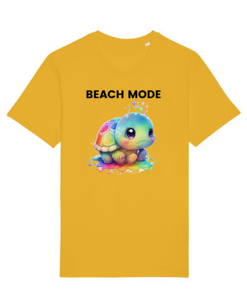 Broasca testoasa pictata in acuarela cu mesajul  Beach Mode Spectra Yellow