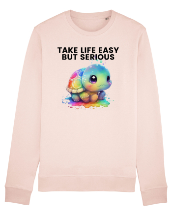 Broasca testoasa pictata in acuarela cu mesajul Take Life Easy but Serious Candy Pink