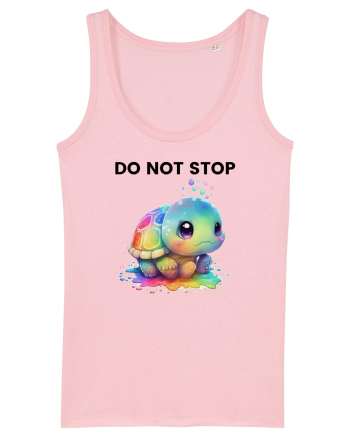 Broasca testoasa pictata in acuarela cu mesajul Do Not Stop Cotton Pink
