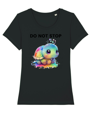 Broasca testoasa pictata in acuarela cu mesajul Do Not Stop Black