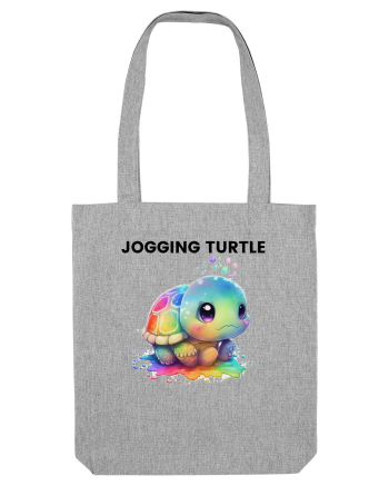 Broasca testoasa pictata in acuarela cu mesajul Jogging Turtle Heather Grey