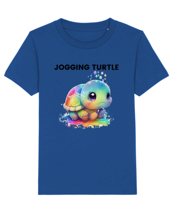 Broasca testoasa pictata in acuarela cu mesajul Jogging Turtle Majorelle Blue