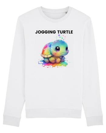 Broasca testoasa pictata in acuarela cu mesajul Jogging Turtle White