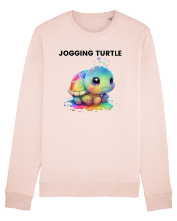 Broasca testoasa pictata in acuarela cu mesajul Jogging Turtle Candy Pink