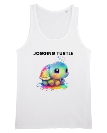 Broasca testoasa pictata in acuarela cu mesajul Jogging Turtle White