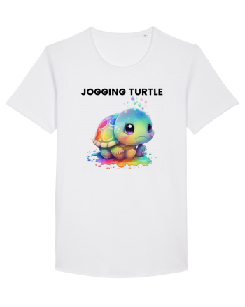 Broasca testoasa pictata in acuarela cu mesajul Jogging Turtle White
