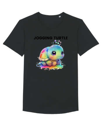 Broasca testoasa pictata in acuarela cu mesajul Jogging Turtle Black