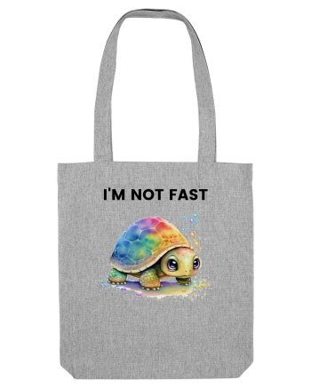 Broasca testoasa pictata in acuarela cu mesajul I'm not fast Heather Grey