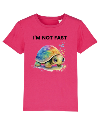 Broasca testoasa pictata in acuarela cu mesajul I'm not fast Raspberry