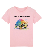 Broasca testoasa pictata in acuarela cu mesajul  Time is an Illusion Tricou mânecă scurtă  Copii Mini Creator