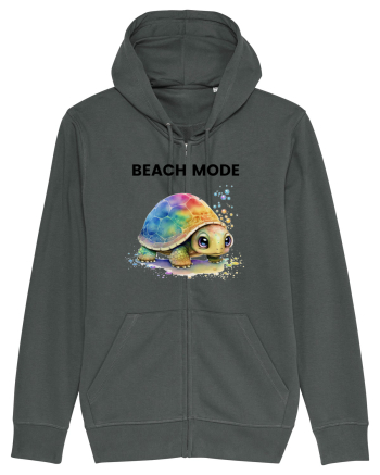 Broasca testoasa pictata in acuarela cu mesajul  Beach Mode Anthracite