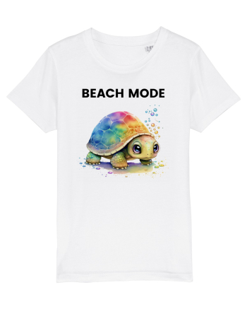 Broasca testoasa pictata in acuarela cu mesajul  Beach Mode White