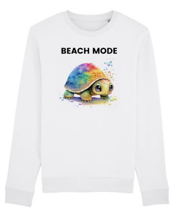 Broasca testoasa pictata in acuarela cu mesajul  Beach Mode White