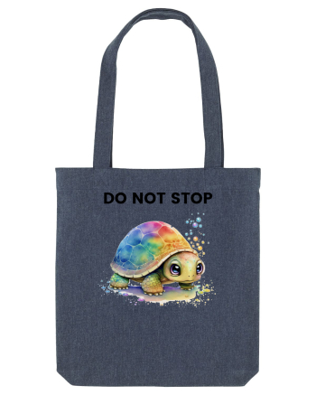 Broasca testoasa pictata in acuarela cu mesajul Do Not Stop Midnight Blue