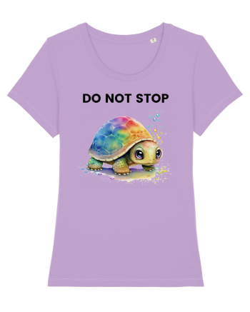 Broasca testoasa pictata in acuarela cu mesajul Do Not Stop Lavender Dawn