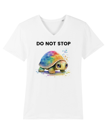 Broasca testoasa pictata in acuarela cu mesajul Do Not Stop White