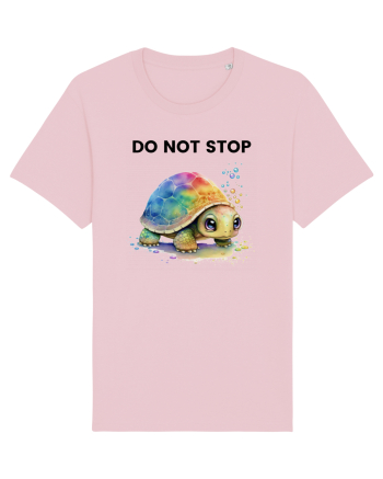 Broasca testoasa pictata in acuarela cu mesajul Do Not Stop Cotton Pink
