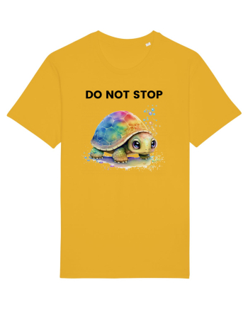 Broasca testoasa pictata in acuarela cu mesajul Do Not Stop Spectra Yellow