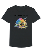 Broasca testoasa pictata in acuarela cu mesajul Do Not Stop Tricou mânecă scurtă guler larg Bărbat Skater