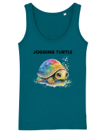 Broasca testoasa pictata in acuarela cu mesajul Jogging Turtle Maiou Damă Dreamer