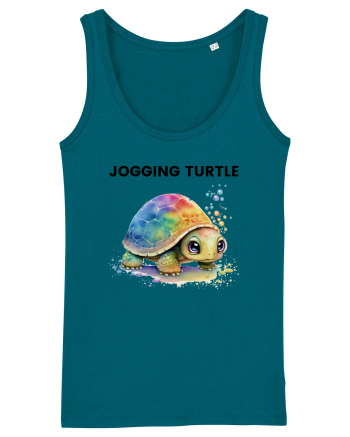 Broasca testoasa pictata in acuarela cu mesajul Jogging Turtle Ocean Depth