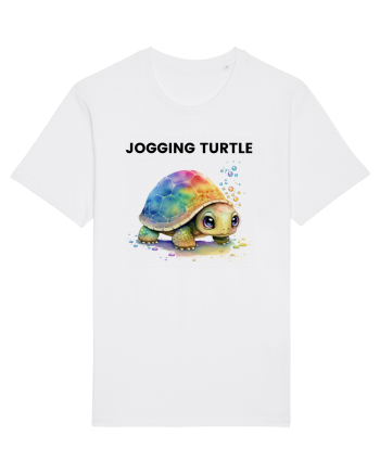 Broasca testoasa pictata in acuarela cu mesajul Jogging Turtle White