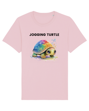 Broasca testoasa pictata in acuarela cu mesajul Jogging Turtle Cotton Pink