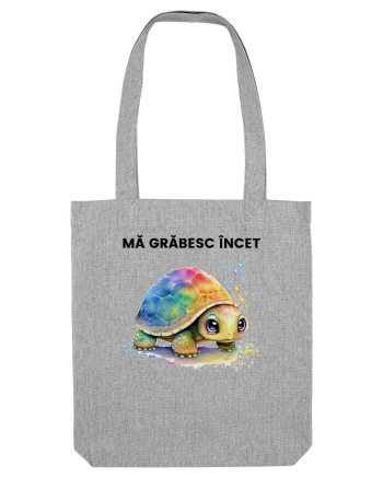 Broasca testoasa pictata in acuarela cu mesajul Ma grabesc Incet Heather Grey
