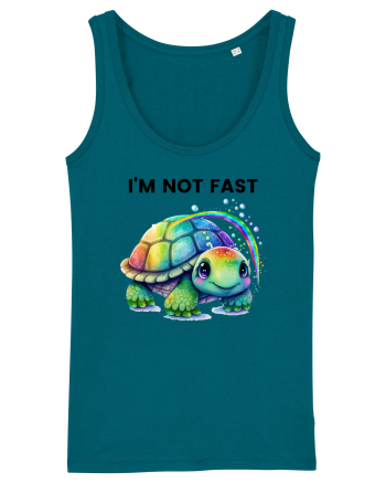 Broasca testoasa pictata in acuarela cu mesajul I'm not fast Ocean Depth