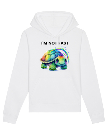 Broasca testoasa pictata in acuarela cu mesajul I'm not fast White