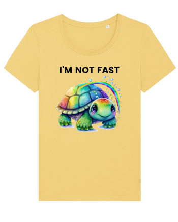 Broasca testoasa pictata in acuarela cu mesajul I'm not fast Jojoba