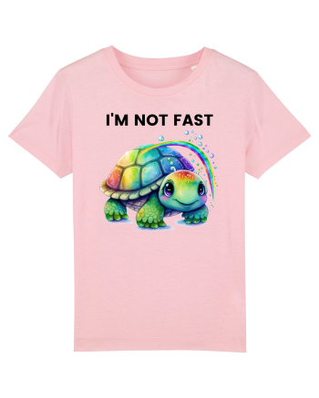 Broasca testoasa pictata in acuarela cu mesajul I'm not fast Cotton Pink