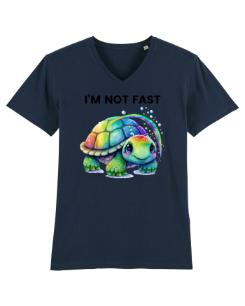 Broasca testoasa pictata in acuarela cu mesajul I'm not fast French Navy