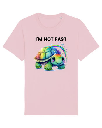 Broasca testoasa pictata in acuarela cu mesajul I'm not fast Cotton Pink
