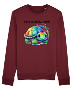 Broasca testoasa pictata in acuarela cu mesajul  Time is an Illusion Bluză mânecă lungă Unisex Rise
